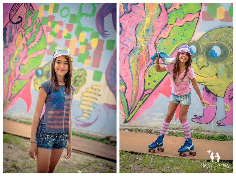 tween girl roller skates children photography