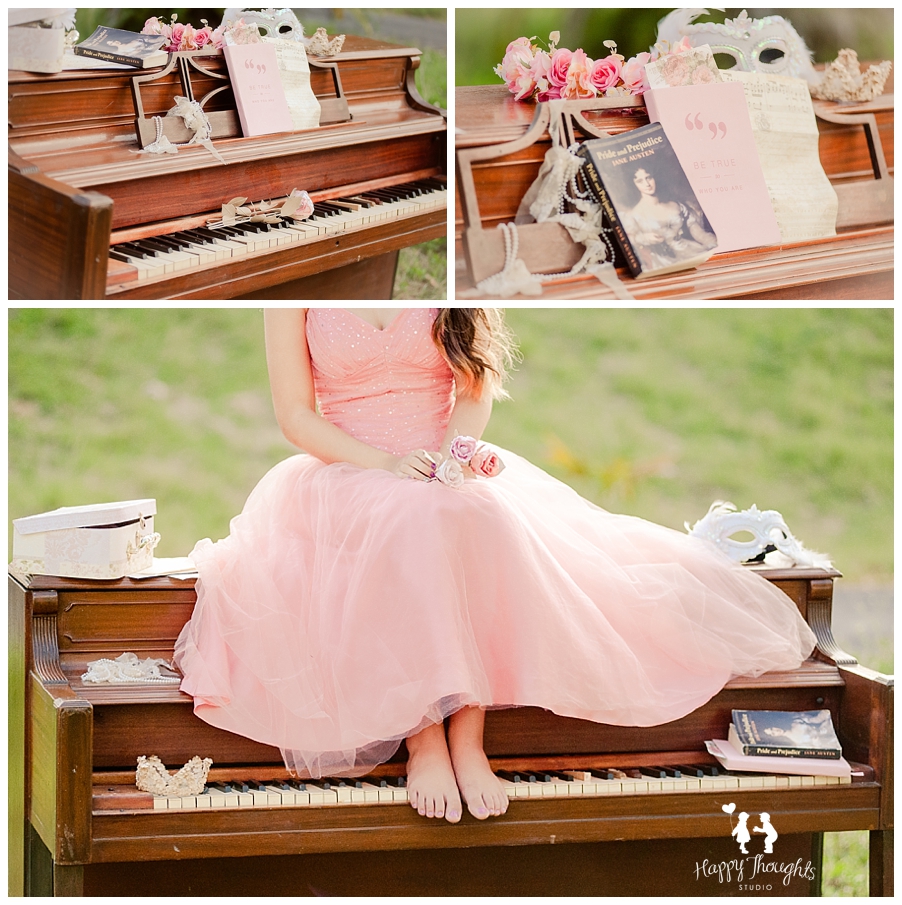 Vintage Girl Piano Photography