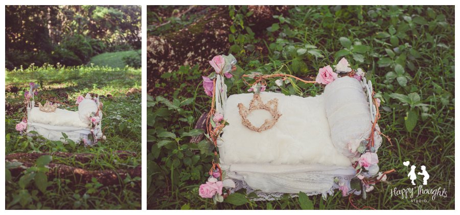 Princess bed in beautiful garden Baby Photography