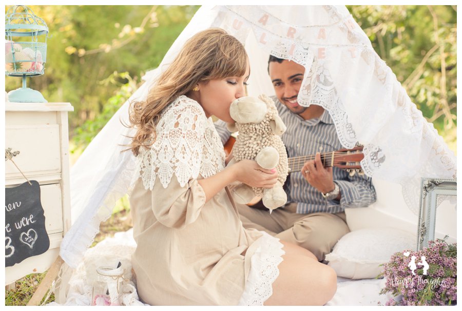 Vintage Lace tent Maternity photography