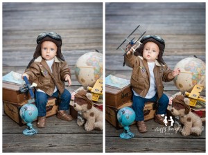 Vintage Aviator Little Pilot Baby Photography