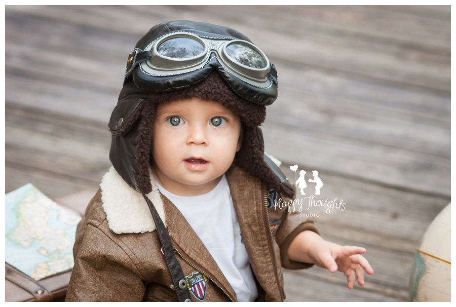 Vintage Aviator Little Pilot Baby Photography