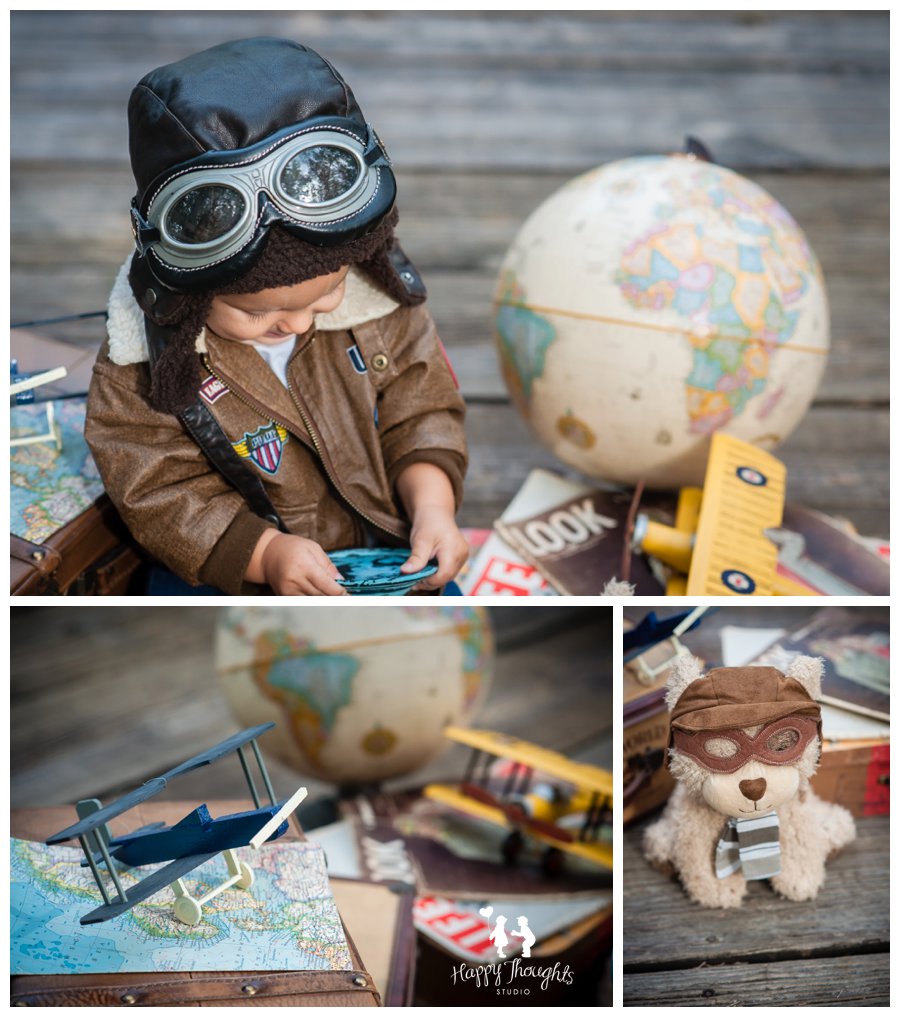 Vintage Aviator Little Pilot Baby Photography