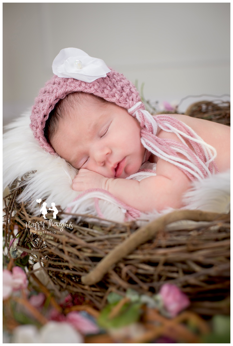 Vintage Newborn Baby Girl Session - Happy Thoughts Studio